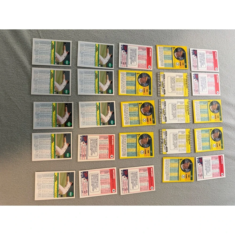 Mark McGwire Fleer Baseball Card Lot 25 Oakland A's Mixed Years Raw Vintage